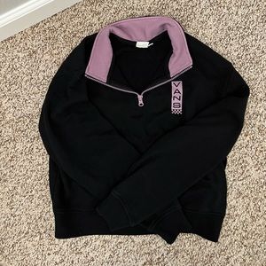 Vans Cropped zip crew sweatshirt Black & Lavender